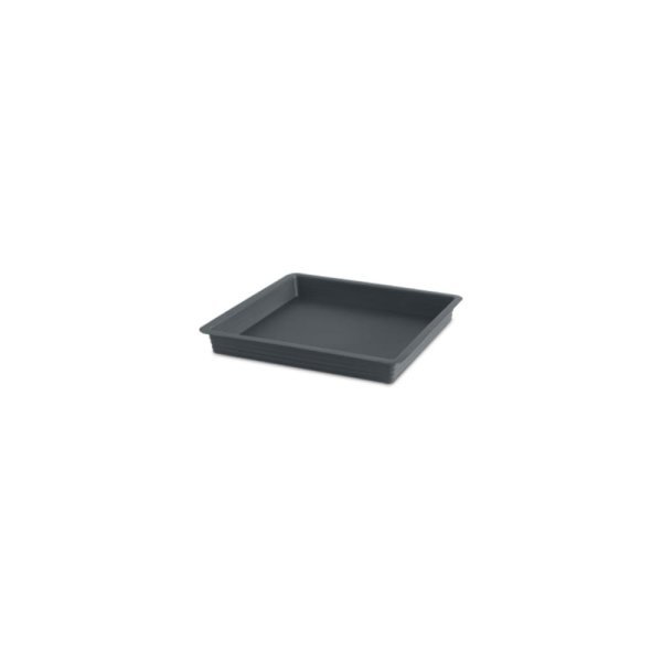 Felton FBL2502 Square Flower Pot Saucer, 12.5 × 12.5 × 3.2 cm, Dark Grey Saucer