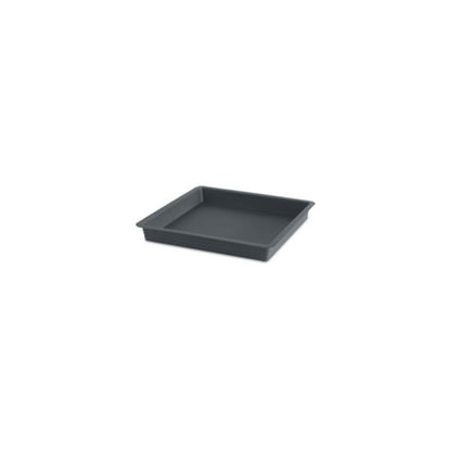 Felton FBL2502 Square Flower Pot Saucer, 12.5 × 12.5 × 3.2 cm, Dark Grey Saucer