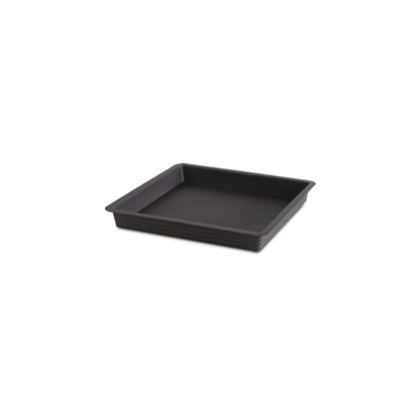 Felton FBL2503 Square Flower Pot Saucer, 14.5 × 14.5 × 3.2 cm, Dark Brown Saucer