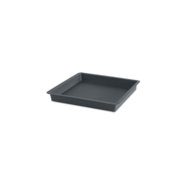 Felton FBL2503 Square Flower Pot Saucer, 14.5 × 14.5 × 3.2 cm, Dark Grey Saucer