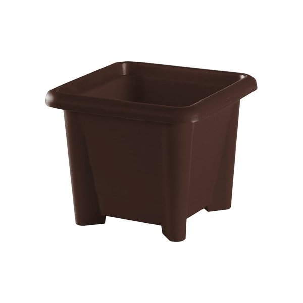 Felton FBL376 round flower pot in Dark Brown, 25.5 × 25.5 × 21.5 cm