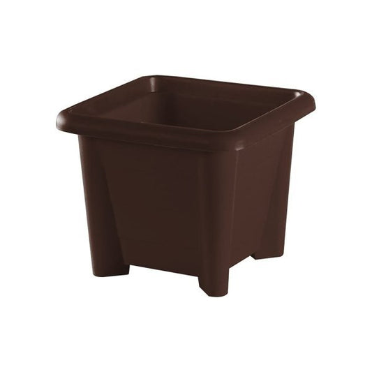 Felton FBL376 round flower pot in Dark Brown, 25.5 × 25.5 × 21.5 cm