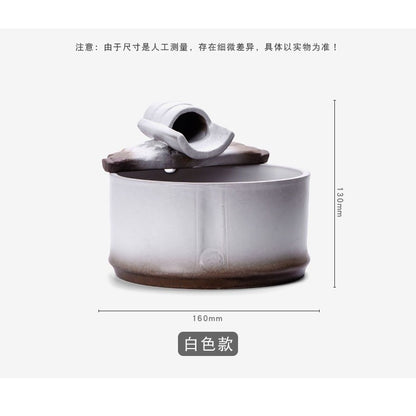 Zen Round Ceramic Tabletop Fountain – black and white comparison