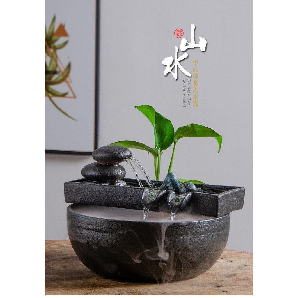 Zen Ceramic Waterfall Fountain – styled fountain