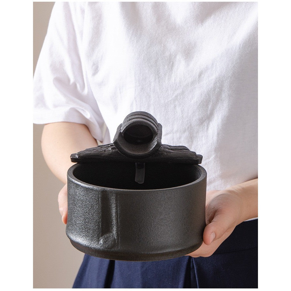 Zen Round Ceramic Tabletop Fountain – size in hand
