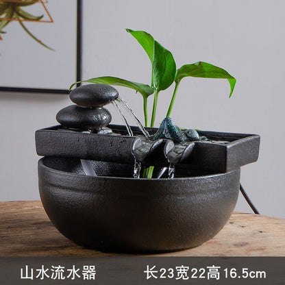 Zen Ceramic Waterfall Fountain – without atomization