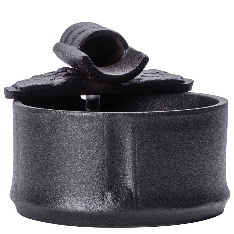 Zen Round Ceramic Tabletop Fountain – black fountain body