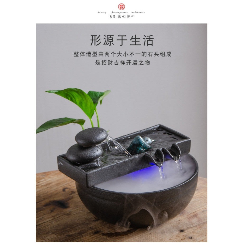 Zen Ceramic Waterfall Fountain – mist display