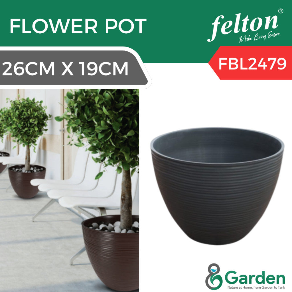 Felton FBL2477 Round Plastic Flower Pot 15cm – product and size guide