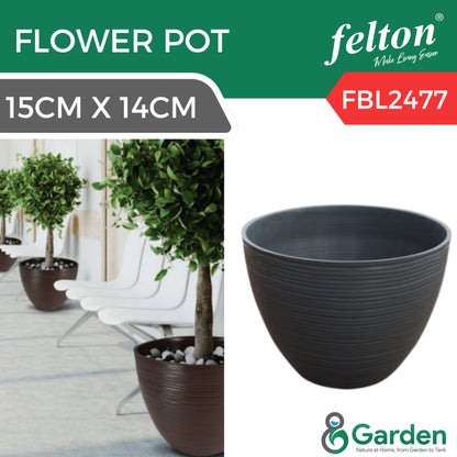 Felton FBL2477 Round Plastic Flower Pot 15cm – product and size guide