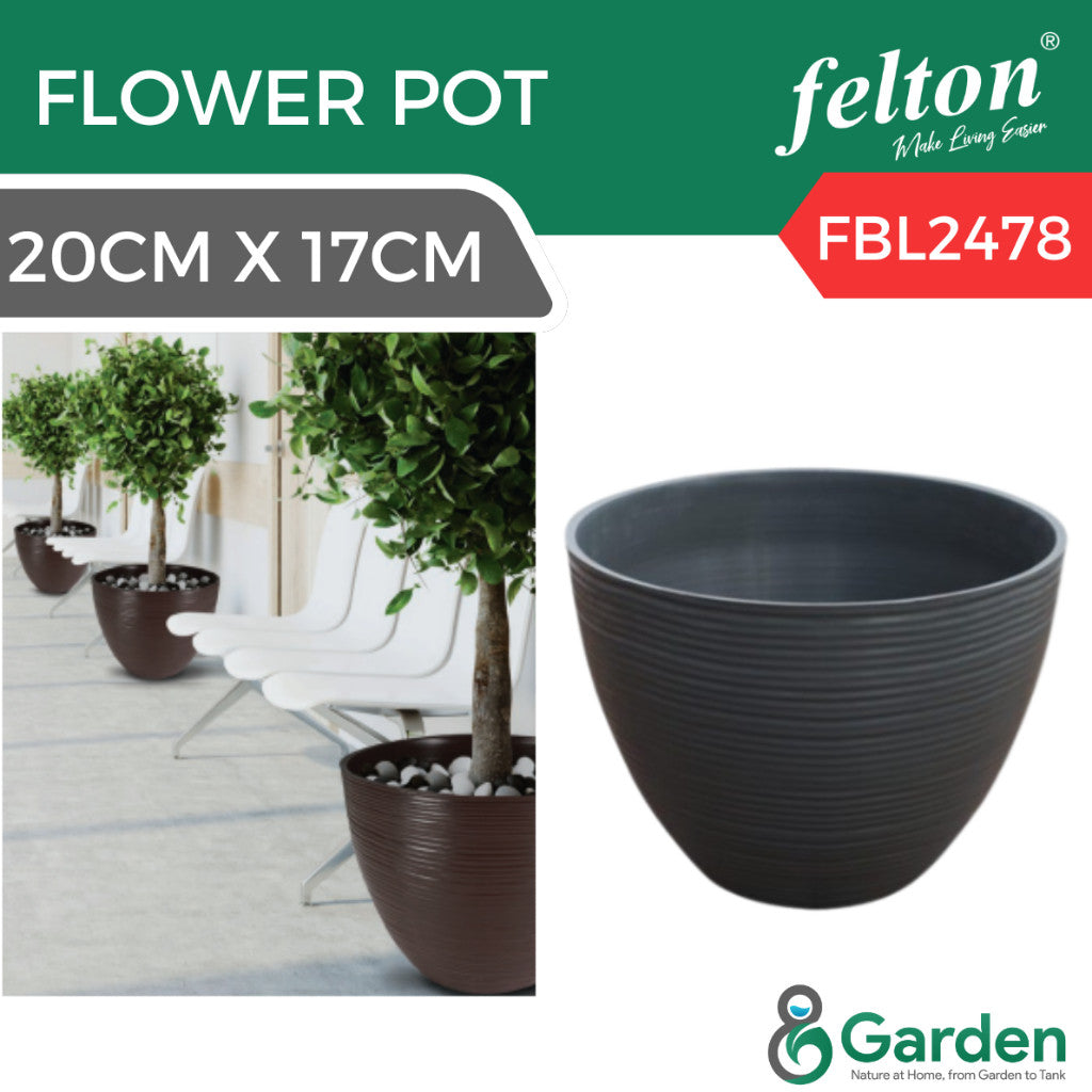 Felton FBL2477 Round Plastic Flower Pot 15cm – product and size guide