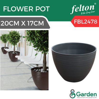 Felton FBL2477 Round Plastic Flower Pot 15cm – product and size guide