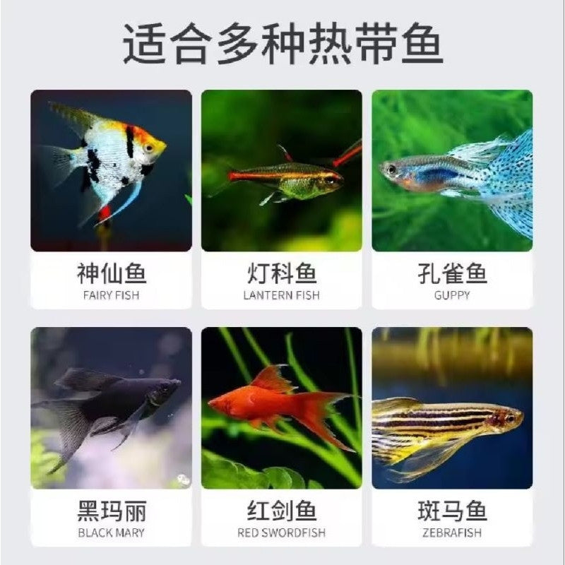 DL Premium Flake Tropical Fish Food – feeding illustration