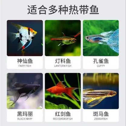 DL Premium Flake Tropical Fish Food – feeding illustration