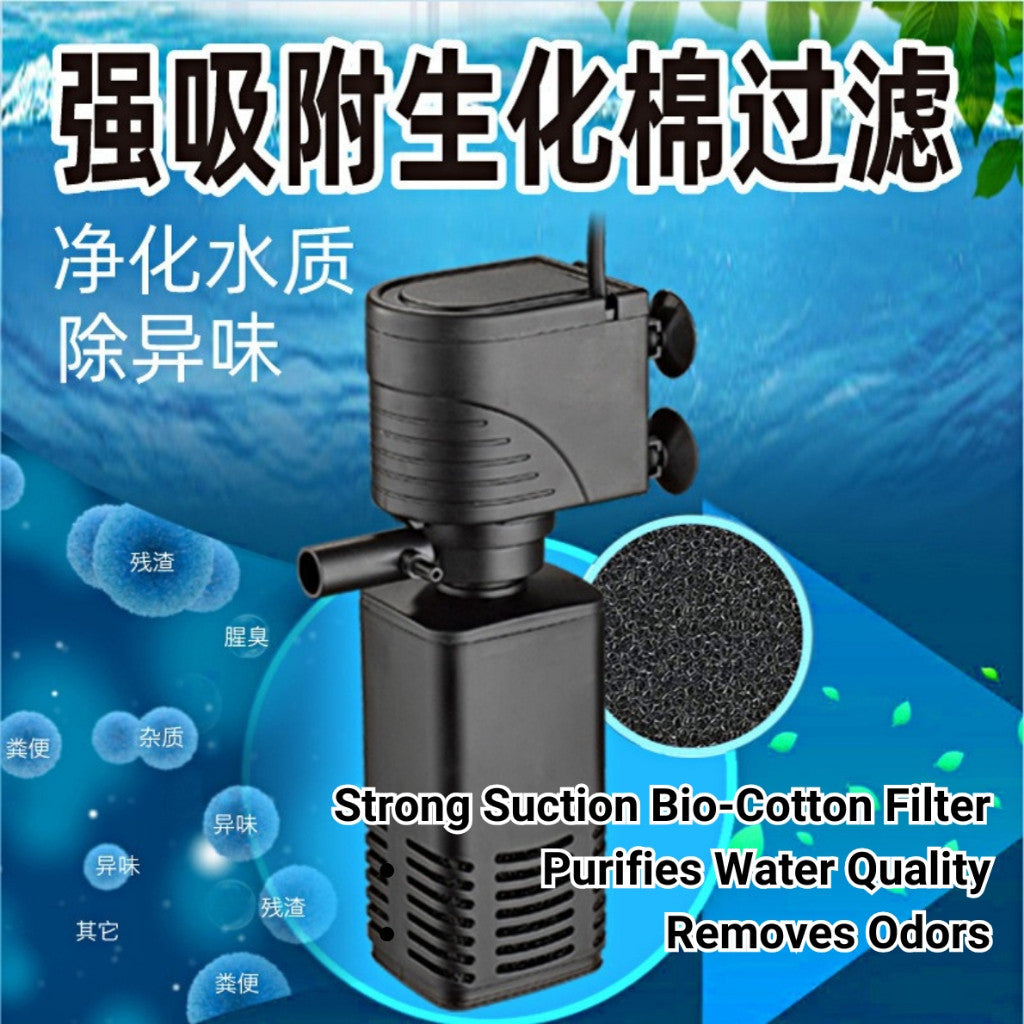 3-in-1 Internal Aquarium Filter Pump – filter operation