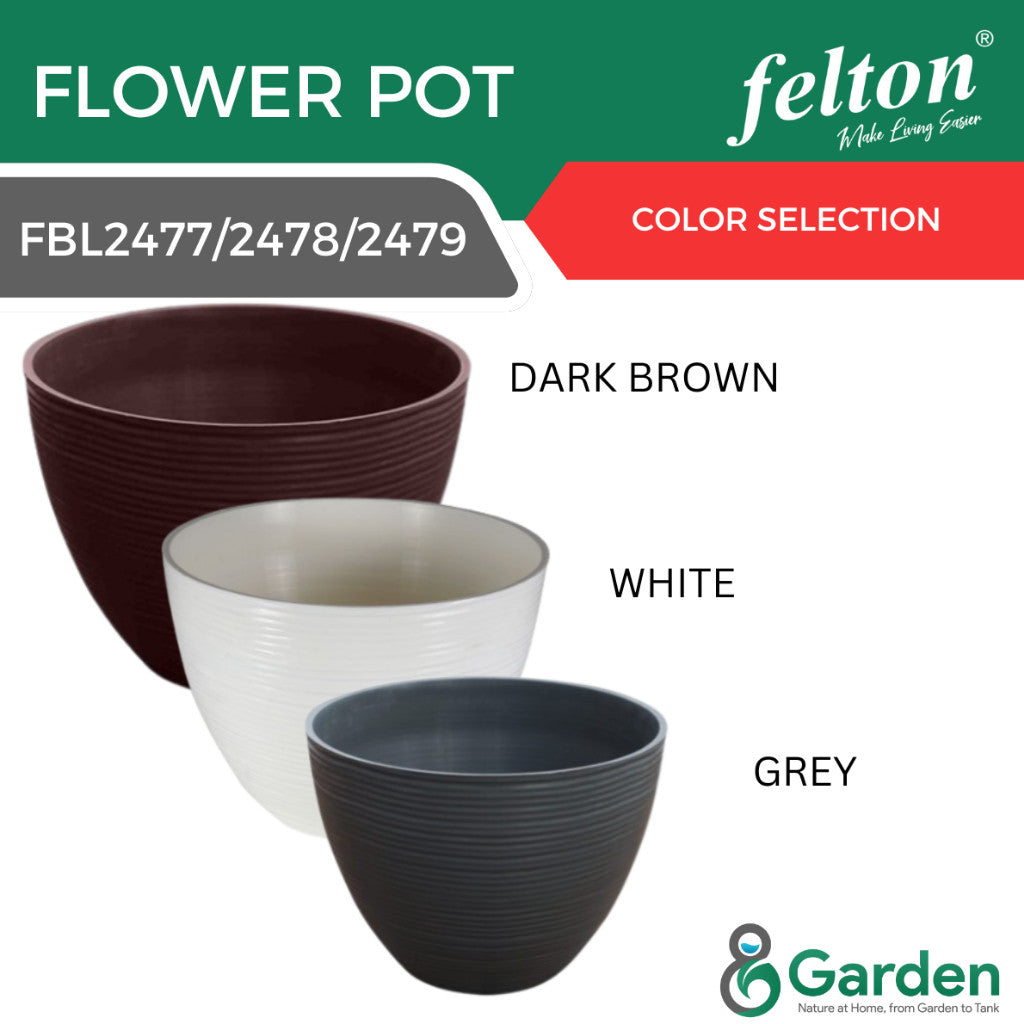 Felton FBL2477 Round Plastic Flower Pot 15cm – product and size guide