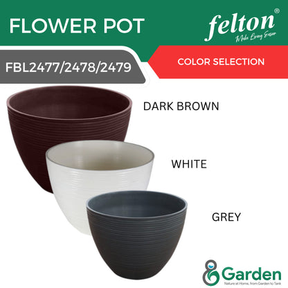 Felton FBL2477 Round Plastic Flower Pot 15cm – product and size guide