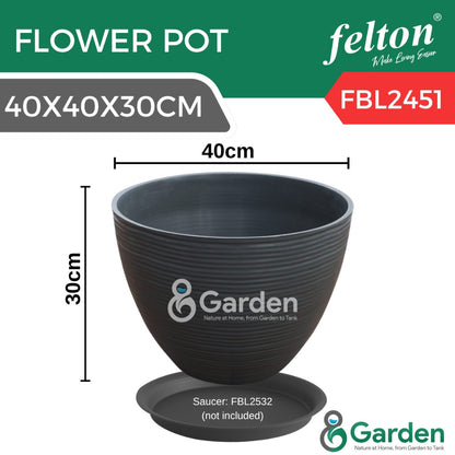 Felton FBL2451 Round Plastic Flower Pot 40cm – product and size guide
