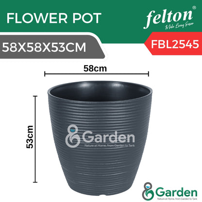 Felton FBL2545 Round Plastic Flower Pot 58cm – product and size guide