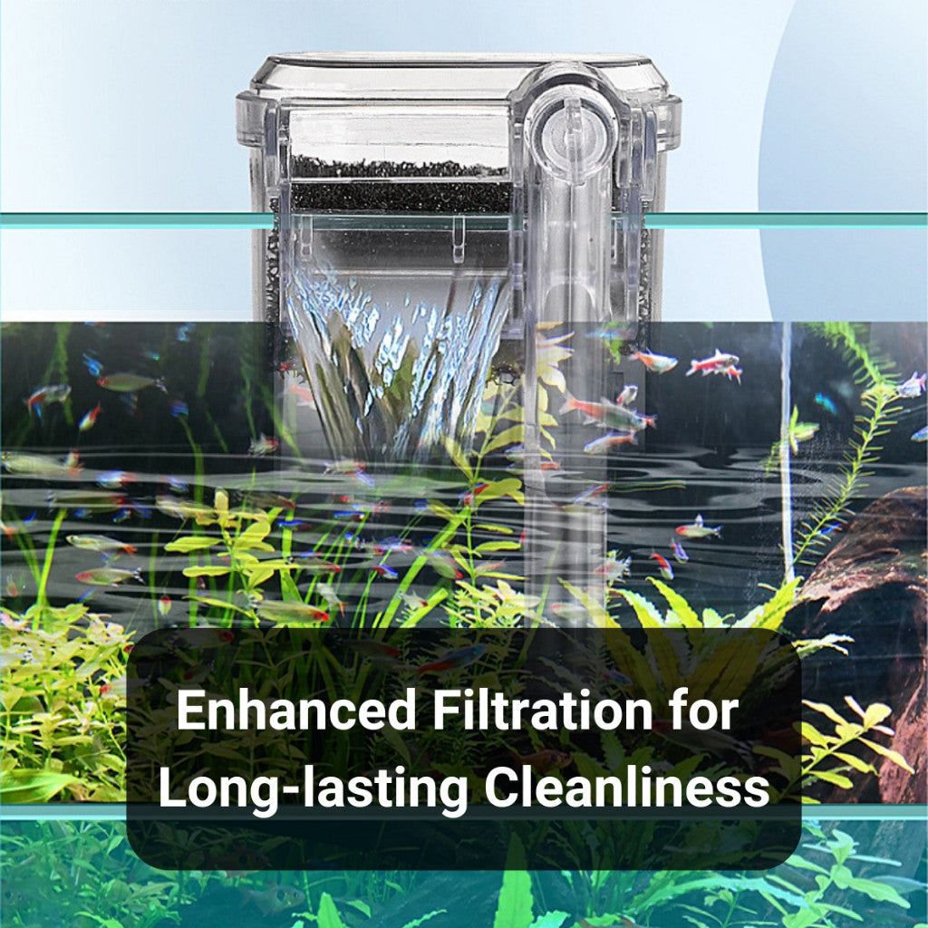 AquaGrace Hang-On Aquarium Filters – installed filter