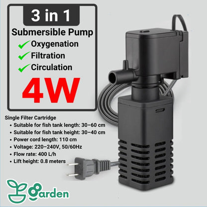3-in-1 Internal Aquarium Filter Pump – 4 W specifications