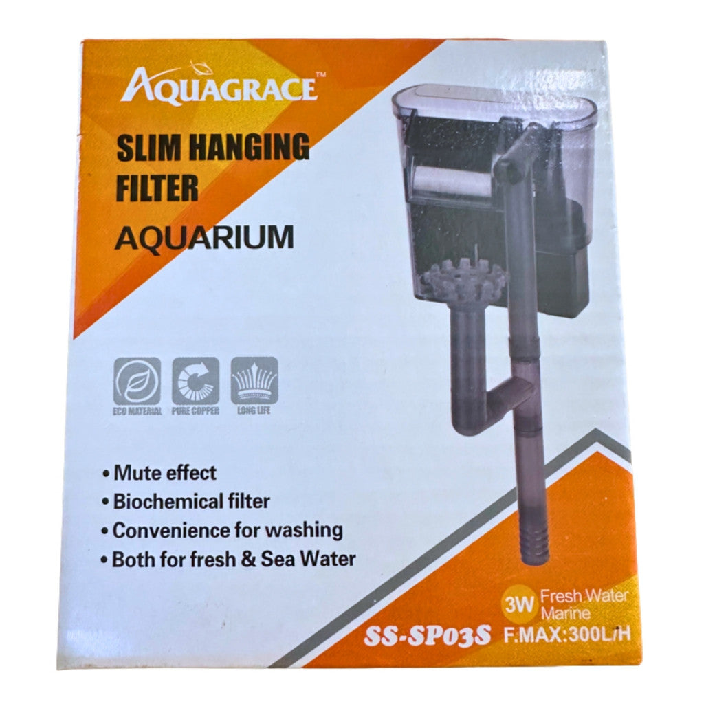 AquaGrace Hang-On Aquarium Filters – SS-SP03S box