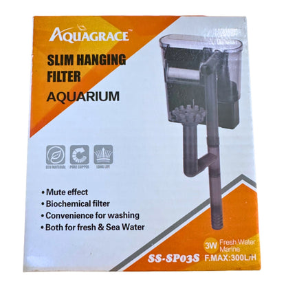 AquaGrace Hang-On Aquarium Filters – SS-SP03S box