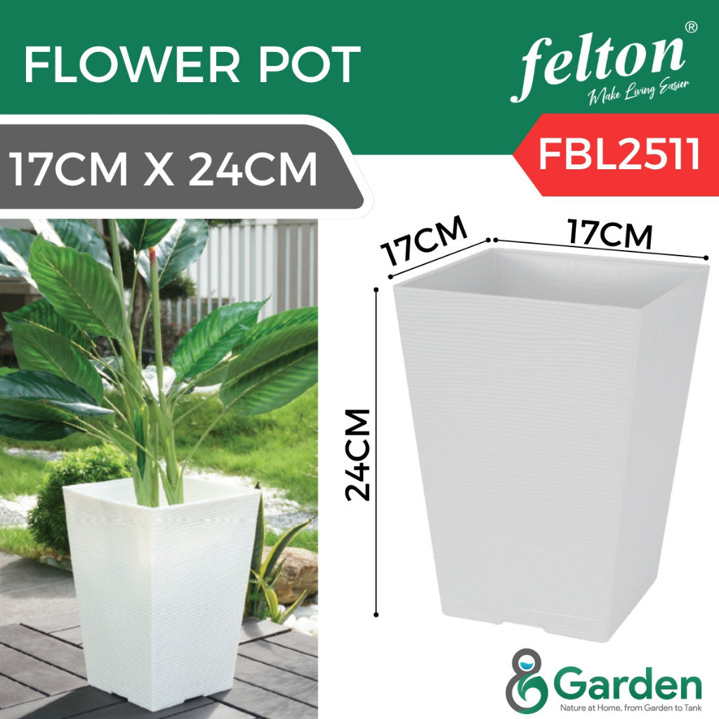 Felton Square Plastic Flower Pots 2511/2512 – product and size guide