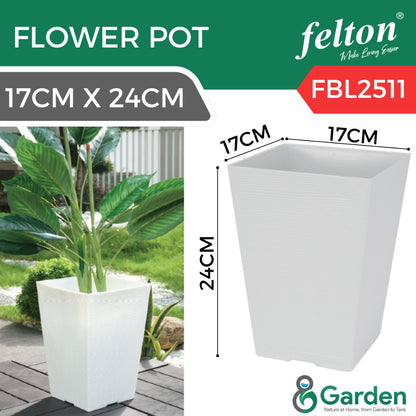 Felton Square Plastic Flower Pots 2511/2512 – product and size guide