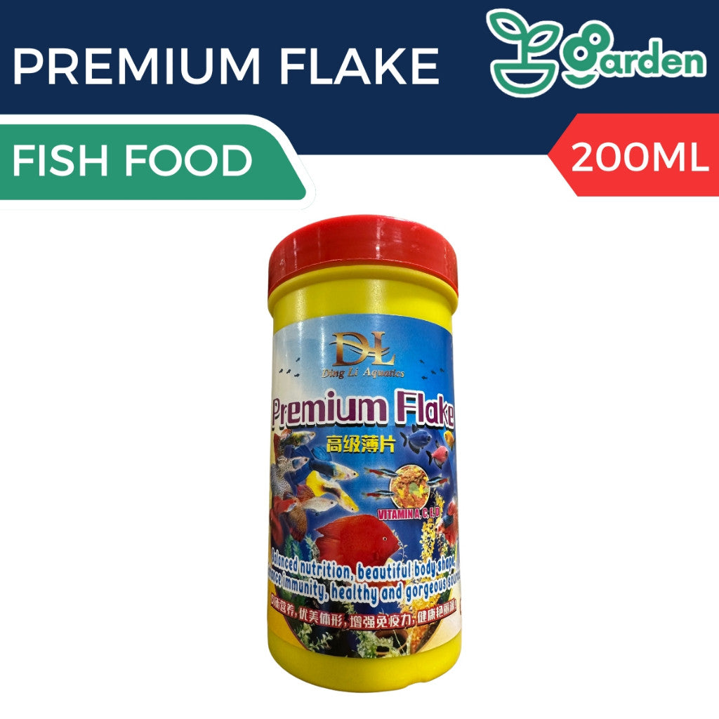 DL Premium Flake Tropical Fish Food – pack information