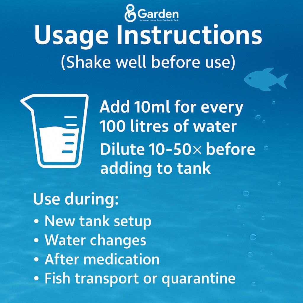 GoldPlus Aquarium Water Conditioner – product information graphic 3