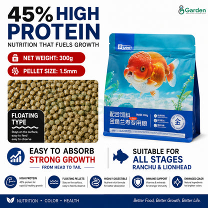 YEE Ranchu Goldfish Food – Floating 300 g / Sinking 500 g – product details view 1