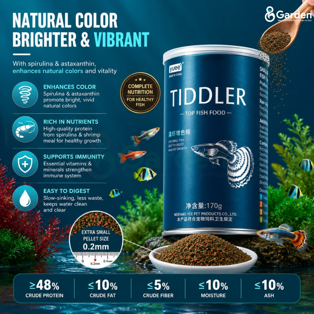 YEE Tiddler Small Fish Food – 0.2 mm / 0.6 mm Pellets – product details view 4