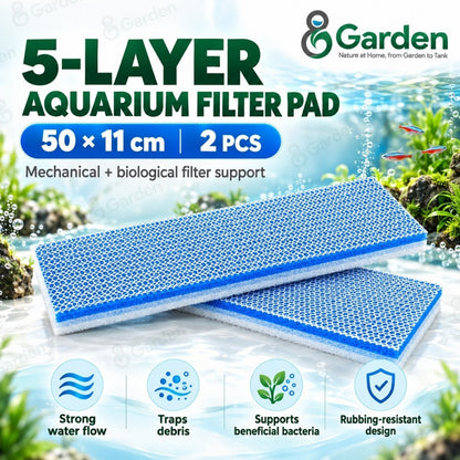 8Garden 5-Layer Aquarium Filter Pads – 50 × 11 cm, 2 Pieces – product details view 1