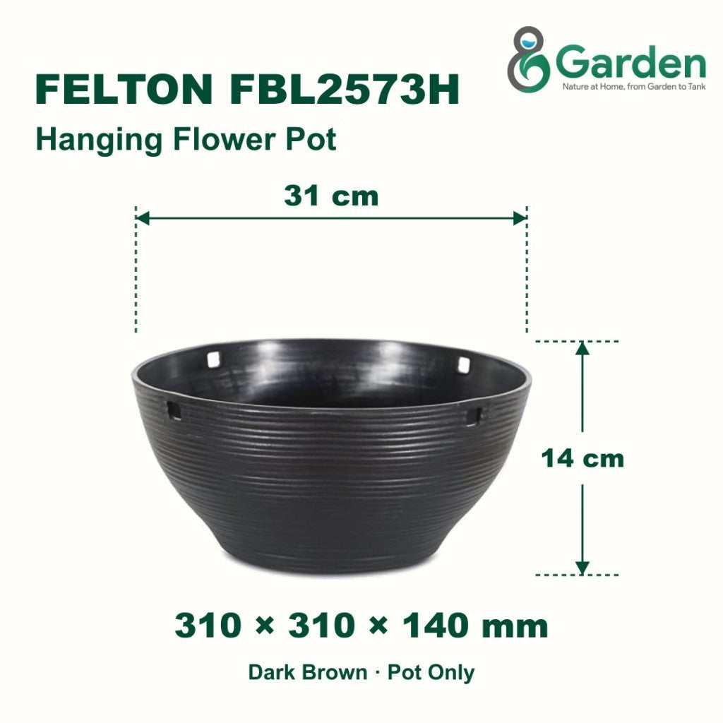 Felton FBL2573H Round Plastic Flower Pot 31cm – product and size guide