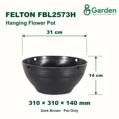 Felton FBL2573H Round Plastic Flower Pot 31cm – product and size guide