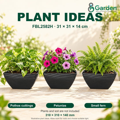 Felton FBL2582H Square Plastic Flower Pot 31cm – product and size guide
