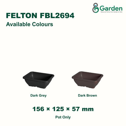 Felton FBL2694 Rectangular Plastic Flower Pot 15.6cm – product and size guide