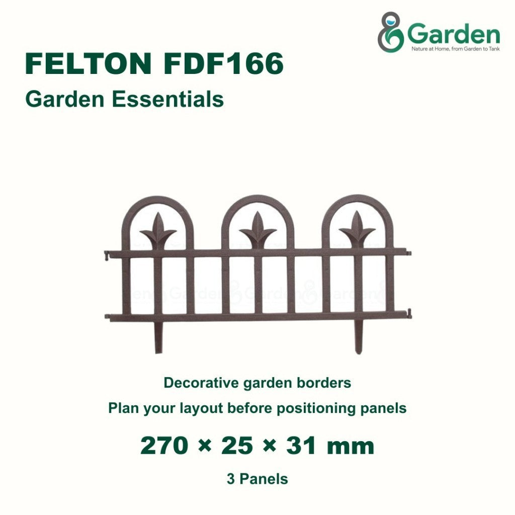 Felton FDF166 Decorative Garden Border Fence – 3 Pieces – product guide