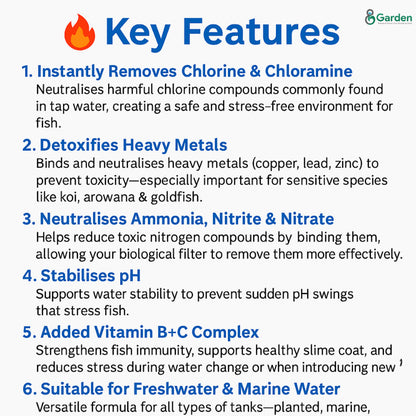 GoldPlus Aquarium Water Conditioner – product information graphic 2