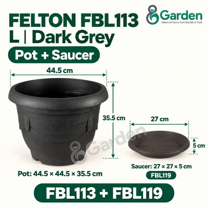 Felton FBL113 Round Plastic Flower Pot 44.5cm – product guide