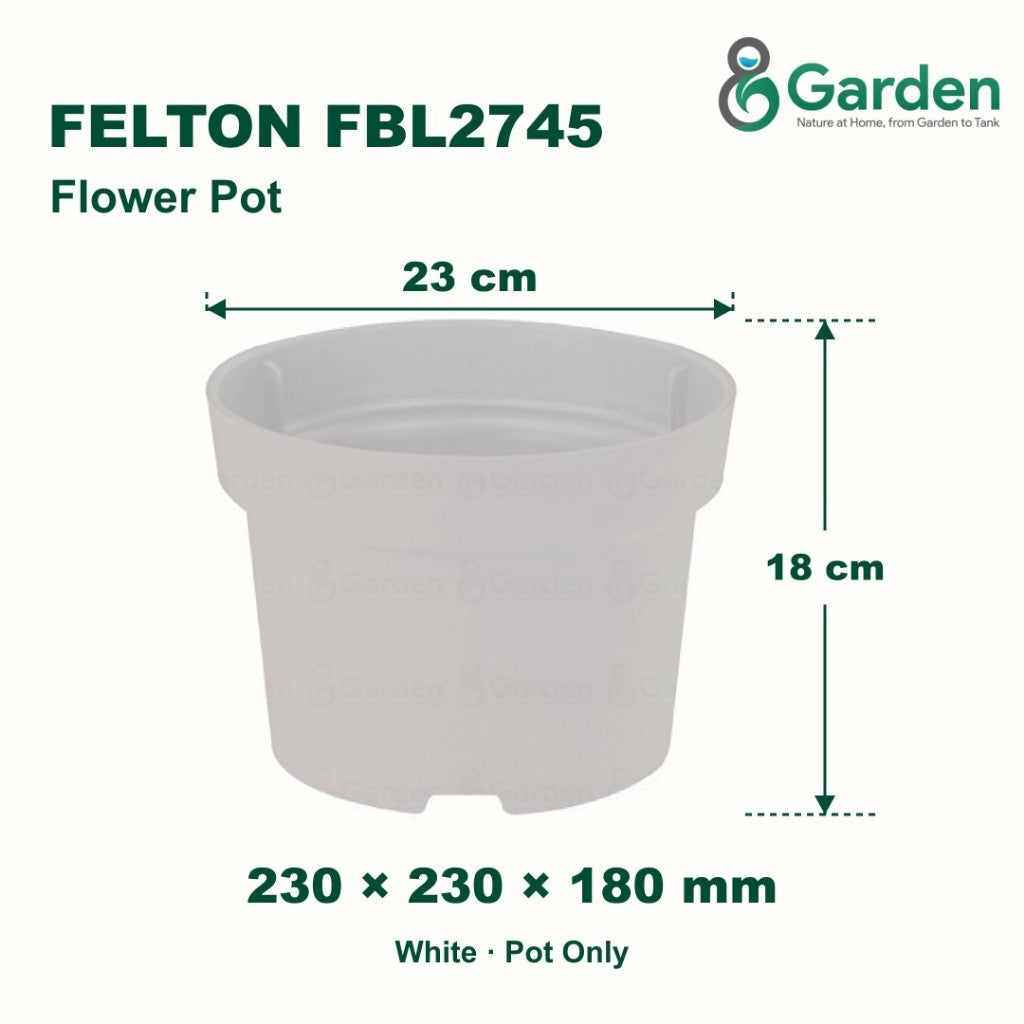 Felton FBL2745 Round Plastic Flower Pot 23cm – product and size guide
