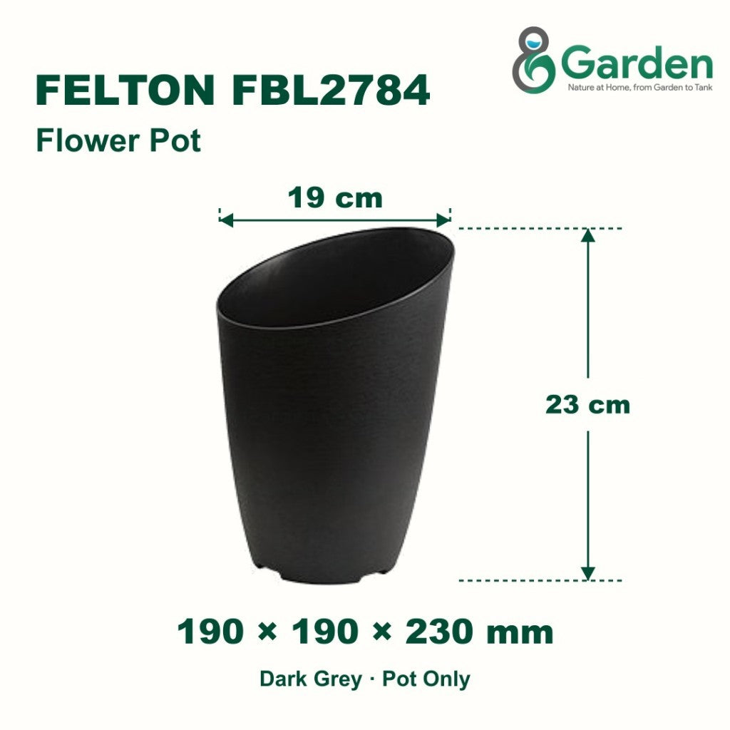 Felton FBL2784 Round Plastic Flower Pot 19cm – product and size guide