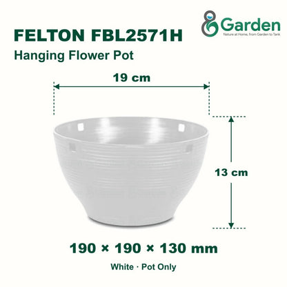 Felton FBL2571H Round Plastic Flower Pot 19cm – product and size guide