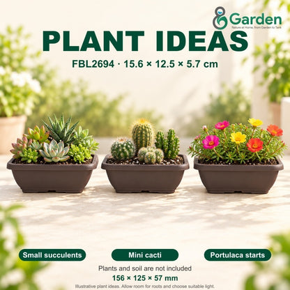 Felton FBL2694 Rectangular Plastic Flower Pot 15.6cm – product and size guide