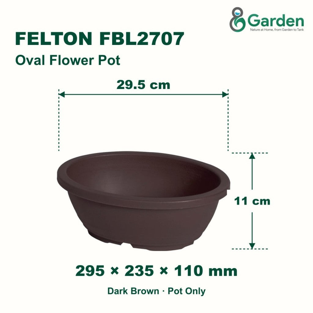 Felton FBL2707 Oval Plastic Flower Pot 29.5cm – product and size guide