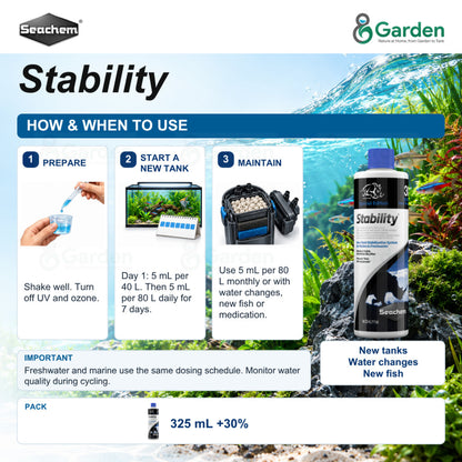 Seachem Stability Aquarium Beneficial Bacteria – 325 mL – product information