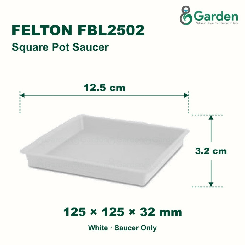 Felton FBL2502 Square Flower Pot Saucer 12.5cm – product guide