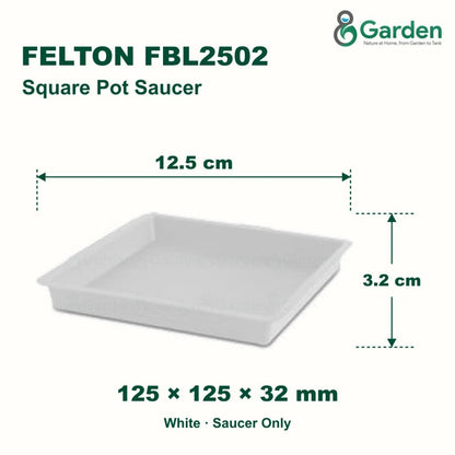 Felton FBL2502 Square Flower Pot Saucer 12.5cm – product guide