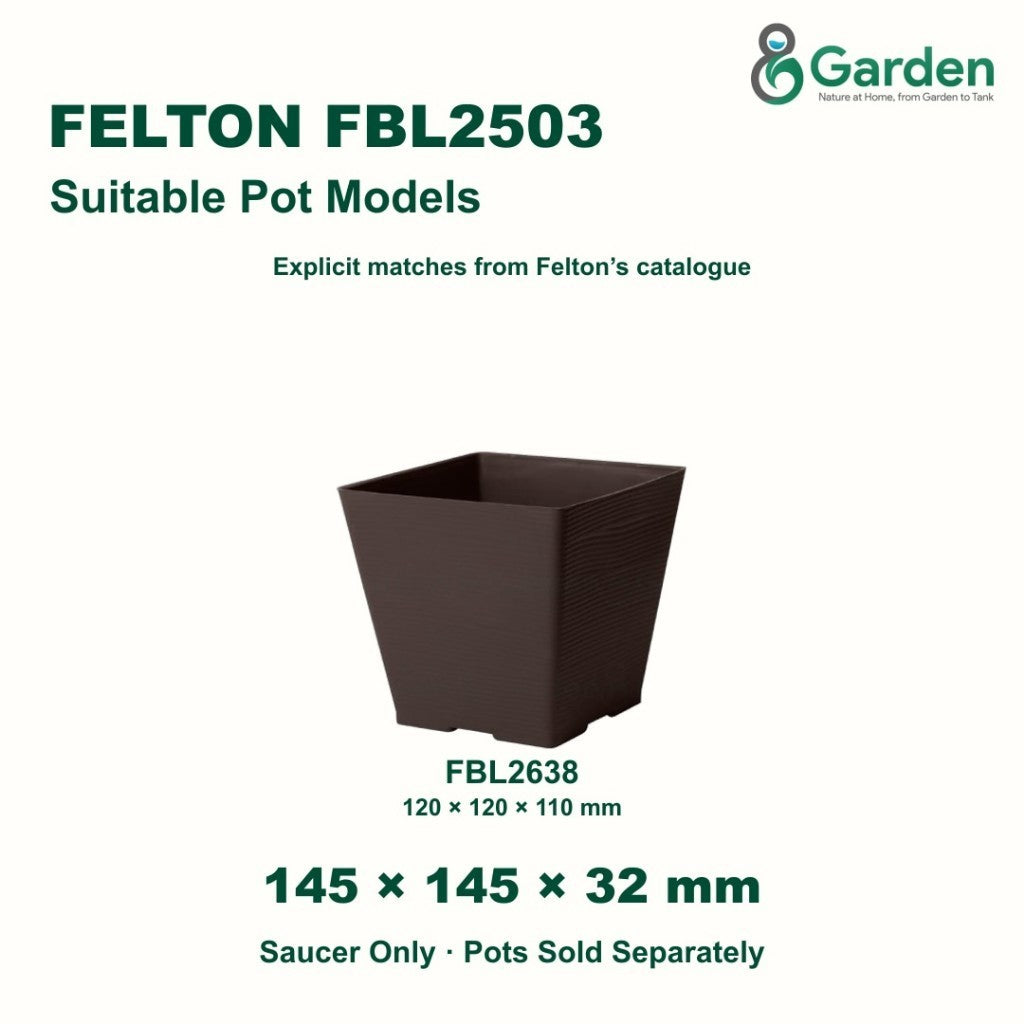 Felton FBL2503 Square Flower Pot Saucer 14.5cm – product guide